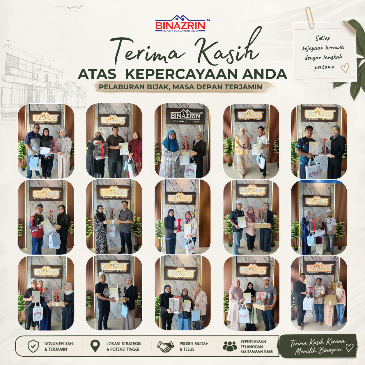Pelanggan gembira bersama Binazrin Group