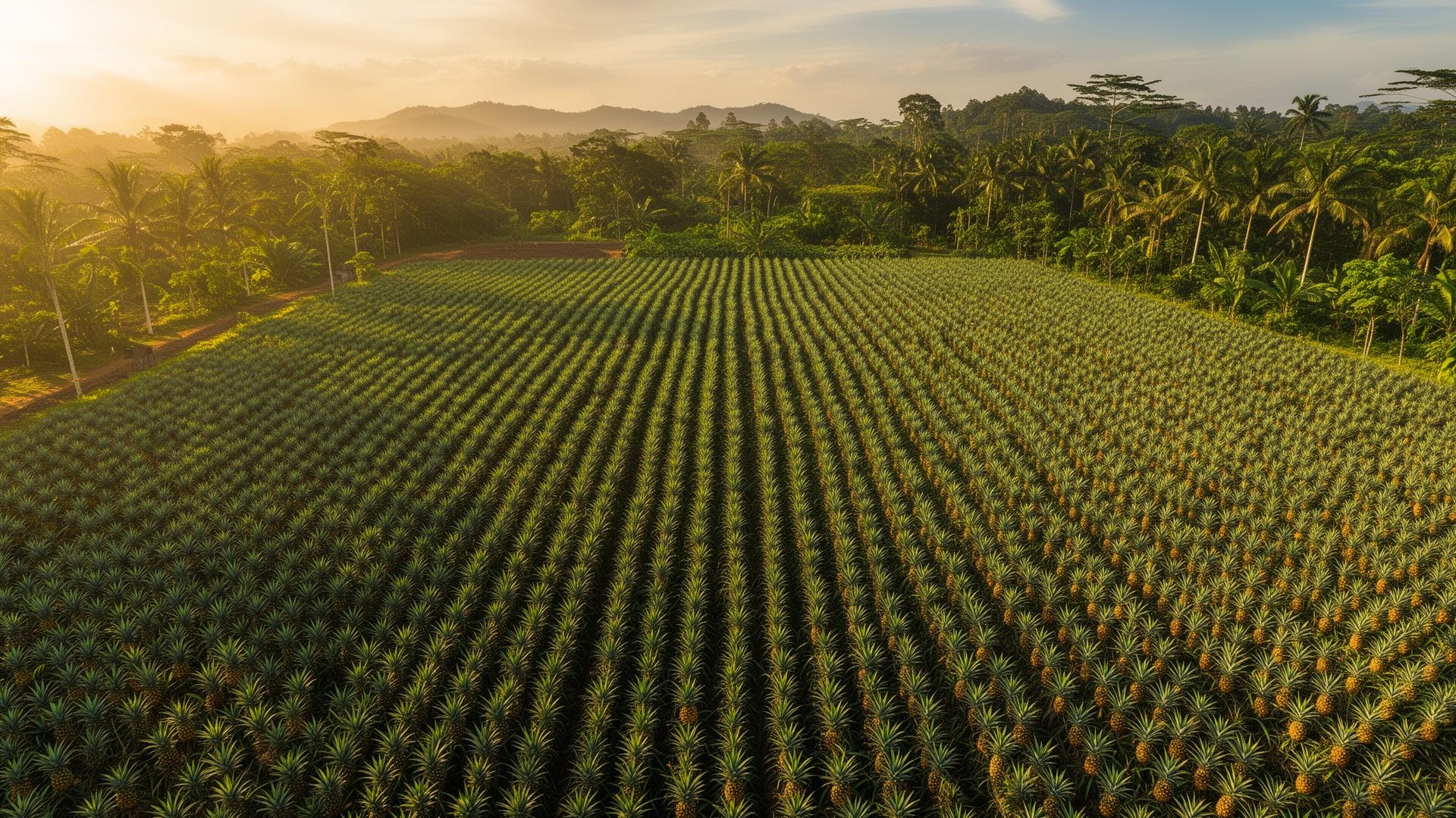 Pemandangan ladang nanas MD2 di Manjung, Perak